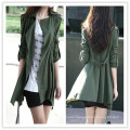 Spring Autumn Fashion Cheap Long Style Red Women Trench Coat